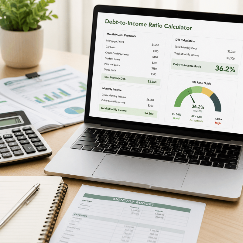 calculator debt to income ratio homepage